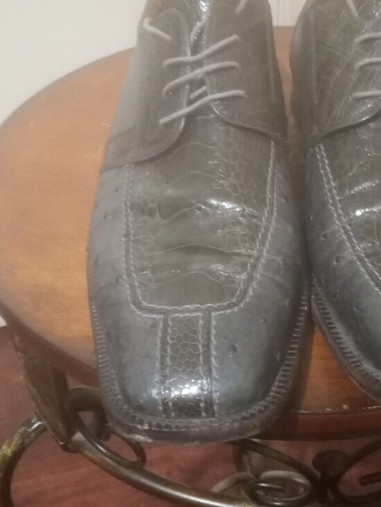 DAVID EDEN Exotic Gray Blue Crocodile Ostrich Leather Dress Shoes Mens Sz 11 main image 9